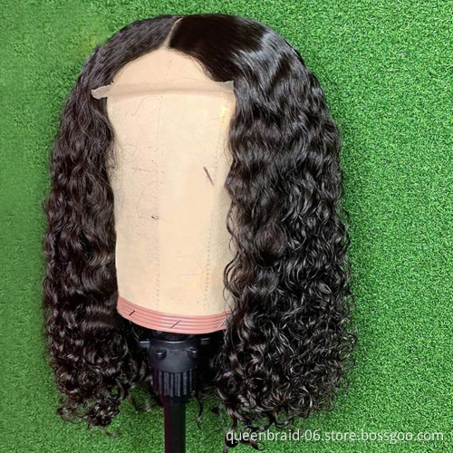 Short Bob Deep Curly Wave Wigs 13x4 Lace Front Wigs Pre Plucked With Baby Hair 100% Brazilian Remy Virgin Human Hair Wigs
